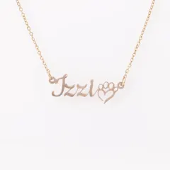 Personalized Dog Mom Paw Print Chain Necklace: Custom Pet Name Jewelry, Pet Lover Gift thumbnail 4
