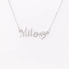 Personalized Dog Mom Paw Print Chain Necklace: Custom Pet Name Jewelry, Pet Lover Gift thumbnail 6