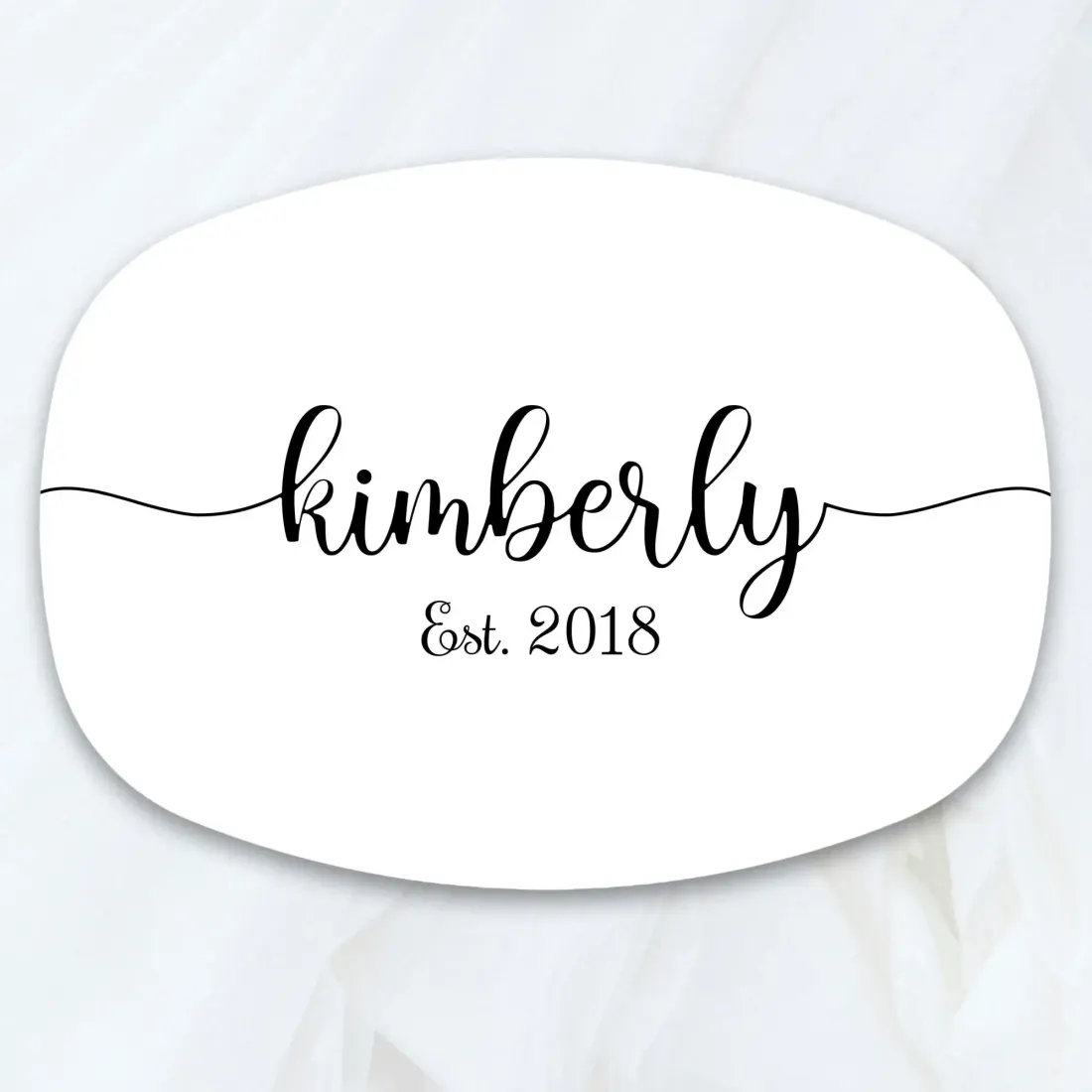 Custom Name and Date Serving Platter: Personalized Wedding Gift, Unique Anniversary Plate — photo 3