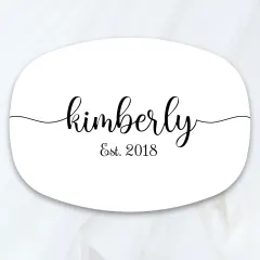 Custom Name and Date Serving Platter: Personalized Wedding Gift, Unique Anniversary Plate thumbnail 3