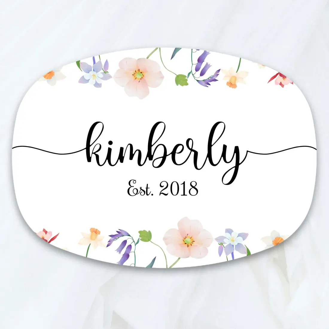 Custom Name and Date Serving Platter: Personalized Wedding Gift, Unique Anniversary Plate — photo 4