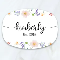 Custom Name and Date Serving Platter: Personalized Wedding Gift, Unique Anniversary Plate thumbnail 4