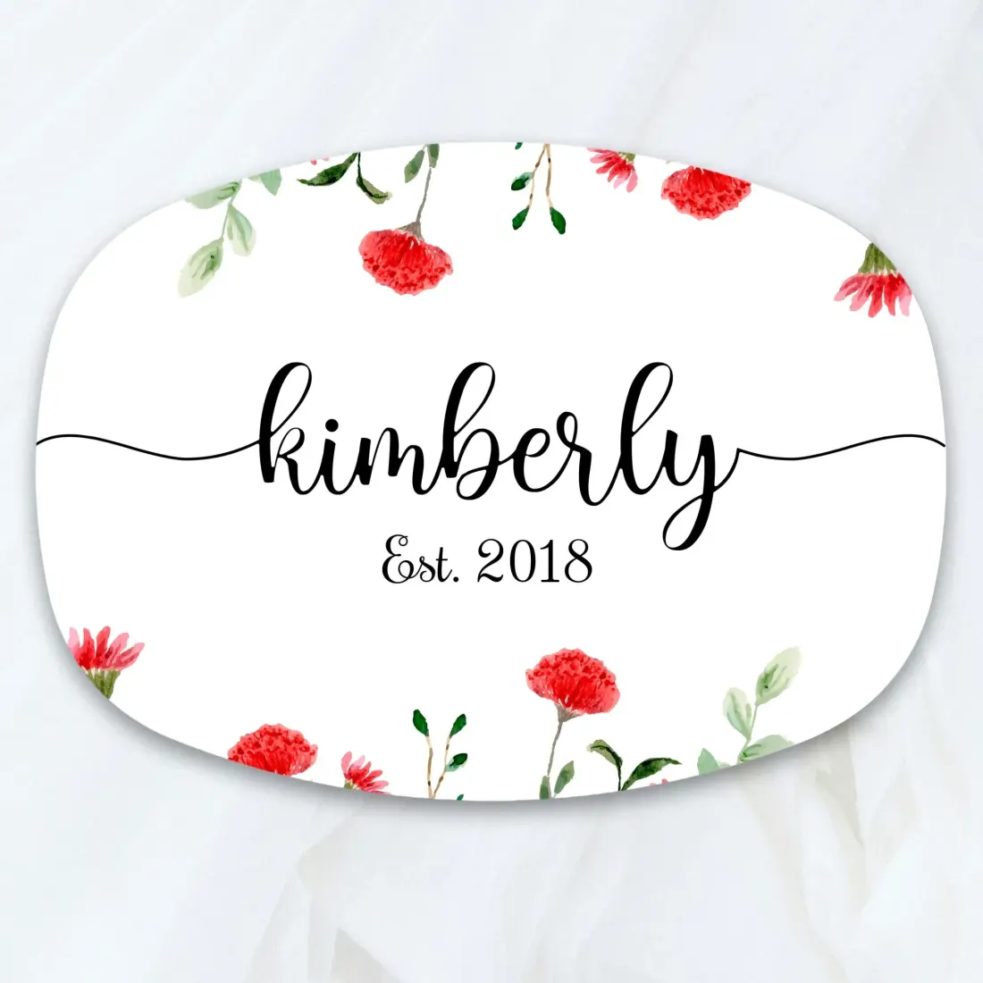 Custom Name and Date Serving Platter: Personalized Wedding Gift, Unique Anniversary Plate — photo 5