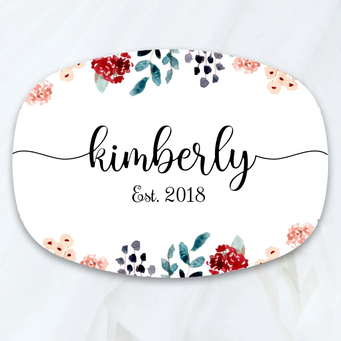 Custom Name and Date Serving Platter: Personalized Wedding Gift, Unique Anniversary Plate — photo 6
