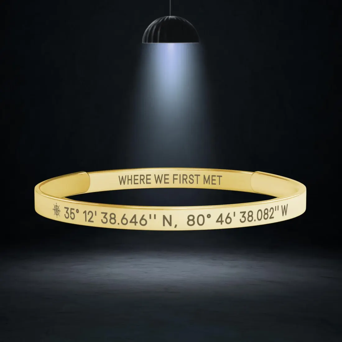Custom GPS Coordinates Cuff Bracelet: Personalized Latitude Longitude Jewelry Gift — photo 4