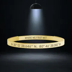 Custom GPS Coordinates Cuff Bracelet: Personalized Latitude Longitude Jewelry Gift thumbnail 4