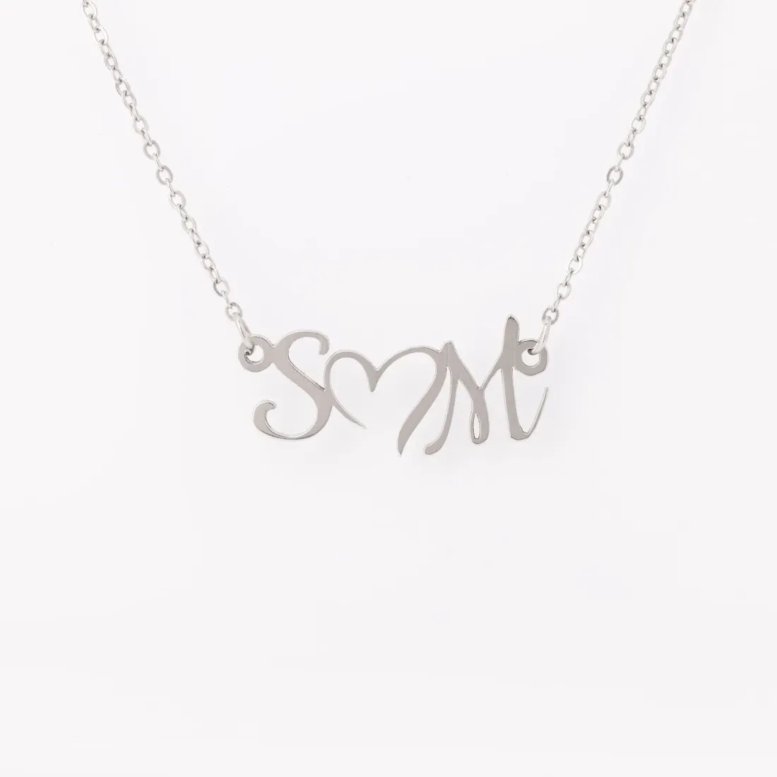 Custom Double Initial Heart Necklace: 18k Gold Personalized Name Jewelry — photo 2
