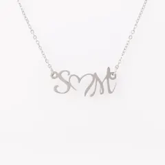 Custom Double Initial Heart Necklace: 18k Gold Personalized Name Jewelry thumbnail 2