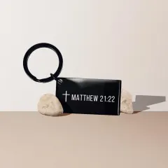 Personalized Bible Verse Keychain: Custom Laser Engraved Stainless Steel Religious Scripture Jewelry thumbnail 1