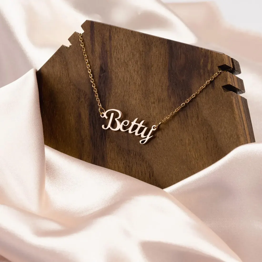 Custom 18k Gold Finish Name Necklace: Personalized Jewelry Gift, Rose Gold Finished Chain Jewellery