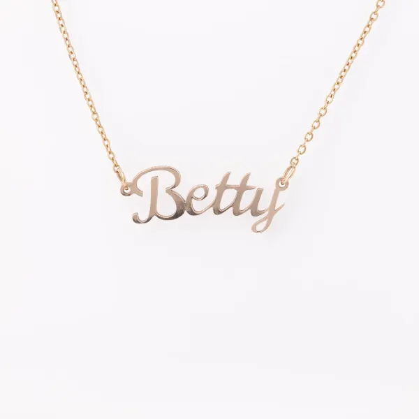 Custom 18k Gold Finish Name Necklace: Personalized Jewelry Gift, Rose Gold Finished Chain Jewellery