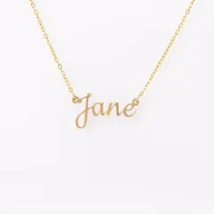 Custom 18k Gold Finish Name Necklace: Personalized Jewelry Gift, Rose Gold Finished Chain Jewellery thumbnail 4