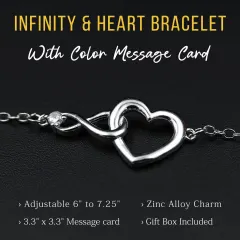 Infinity Heart Silver Bracelet: Love Gift for Mom, Sister, Wife thumbnail 1