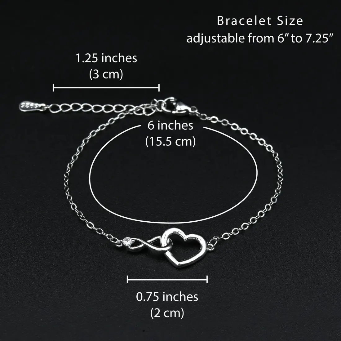 Infinity Heart Silver Bracelet: Love Gift for Mom, Sister, Wife — photo 4