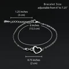 Infinity Heart Silver Bracelet: Love Gift for Mom, Sister, Wife thumbnail 4