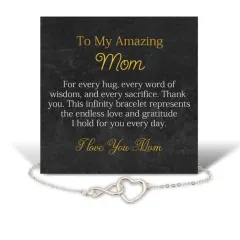 Infinity Heart Silver Bracelet: Love Gift for Mom, Sister, Wife thumbnail 5
