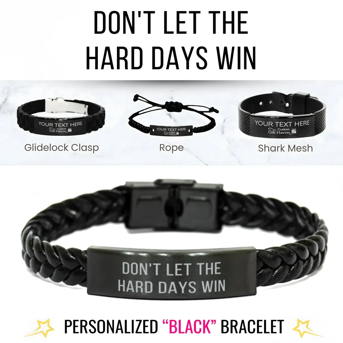 Personalized Friendship Bracelet: Custom Laser Engraved Inspirational Quotes Gift