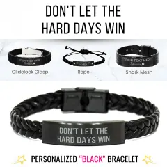 Personalized Friendship Bracelet: Custom Laser Engraved Inspirational Quotes Gift thumbnail 1