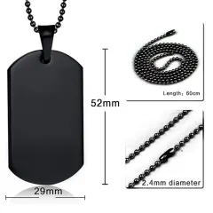 Personalized Dog Tag Necklace: Washed By the Water Engraved Custom Name Date Pendant thumbnail 5
