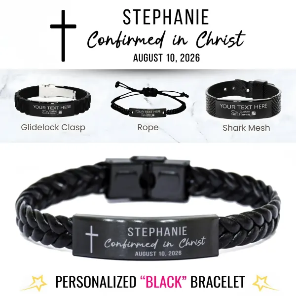 Confirmed in Christ Adult Confirmation Bracelet: Personalized Christening Jewelry Gift