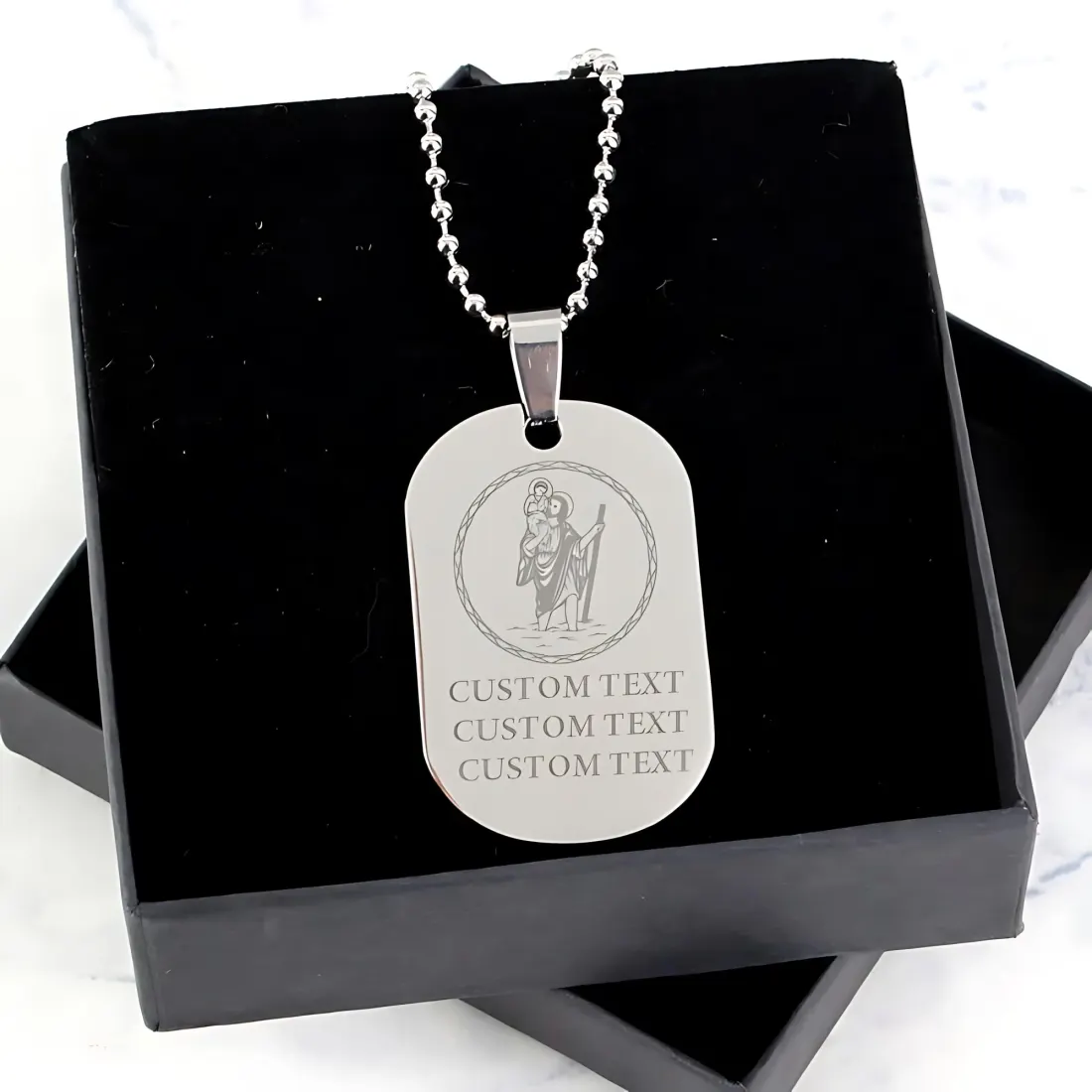 Personalised Stainless Steel Dog Tag Necklace, Custom Engraved Memorial Keepsake — photo 2