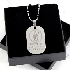 Personalised Stainless Steel Dog Tag Necklace, Custom Engraved Memorial Keepsake thumbnail 2