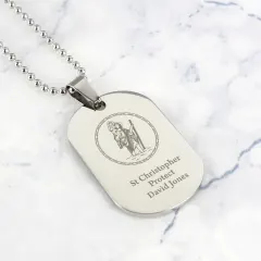 Personalised Stainless Steel Dog Tag Necklace, Custom Engraved Memorial Keepsake thumbnail 3