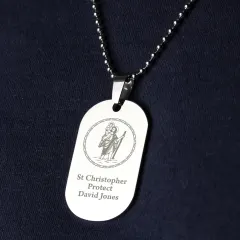 Personalised Stainless Steel Dog Tag Necklace, Custom Engraved Memorial Keepsake thumbnail 4