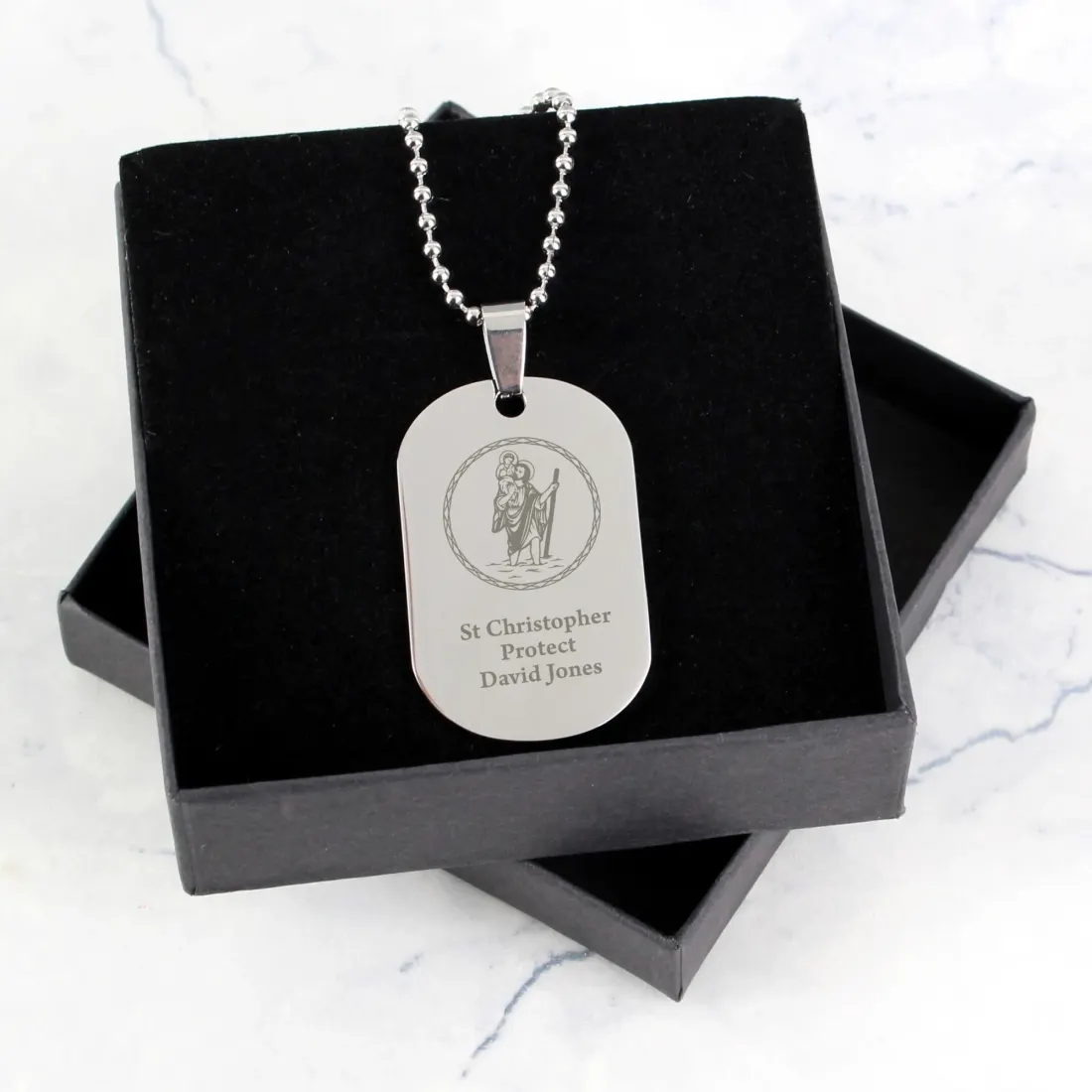 Personalised Stainless Steel Dog Tag Necklace, Custom Engraved Memorial Keepsake — photo 5