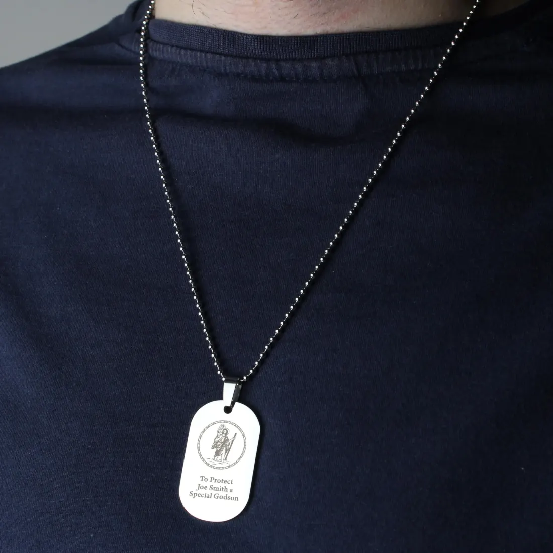 Personalised Stainless Steel Dog Tag Necklace, Custom Engraved Memorial Keepsake — photo 6