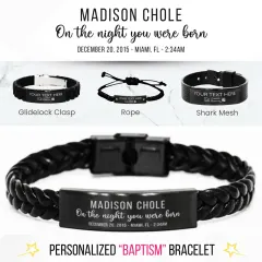 Personalized Baptism Bracelet: Custom Laser Engraved "On the Night You Were Born" Christian Faith Jewelry thumbnail 1
