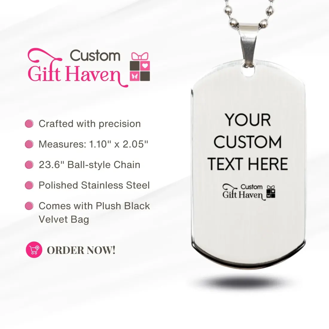 Grandma Dog Tag Necklace with Grandkids Names: Personalized Laser Engraved Family Jewelry Gifts — photo 3