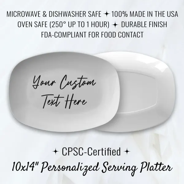 Personalized Custom Name Oval Dish: Customise Serving Platter, Housewarming Wedding Gift
