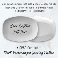 Personalized Custom Name Oval Dish: Customise Serving Platter, Housewarming Wedding Gift thumbnail 2