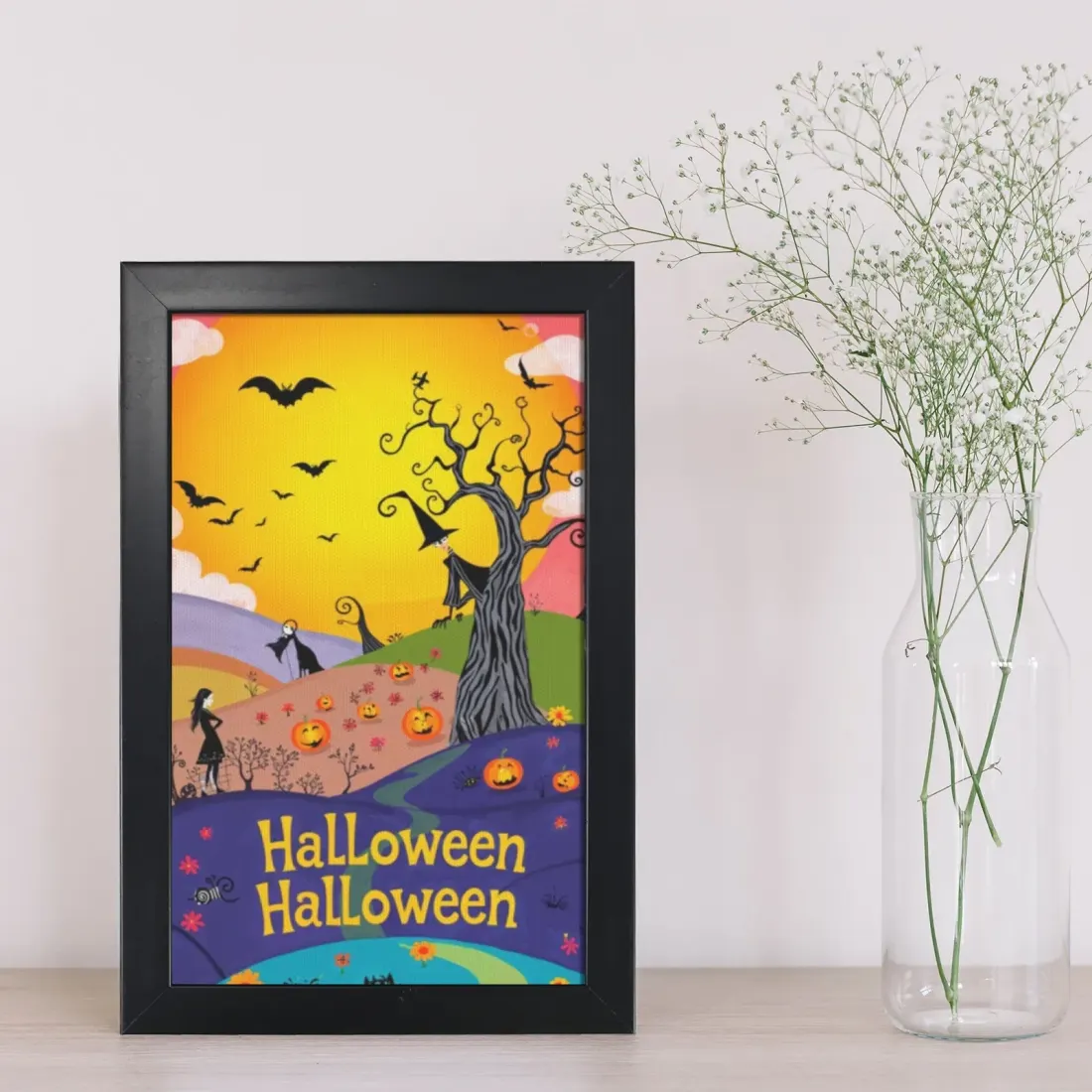 Custom Halloween Canvas Print, Framed Photo Wall Art, Kids Costume Picture, Personalized Grandparent Gift — photo 2