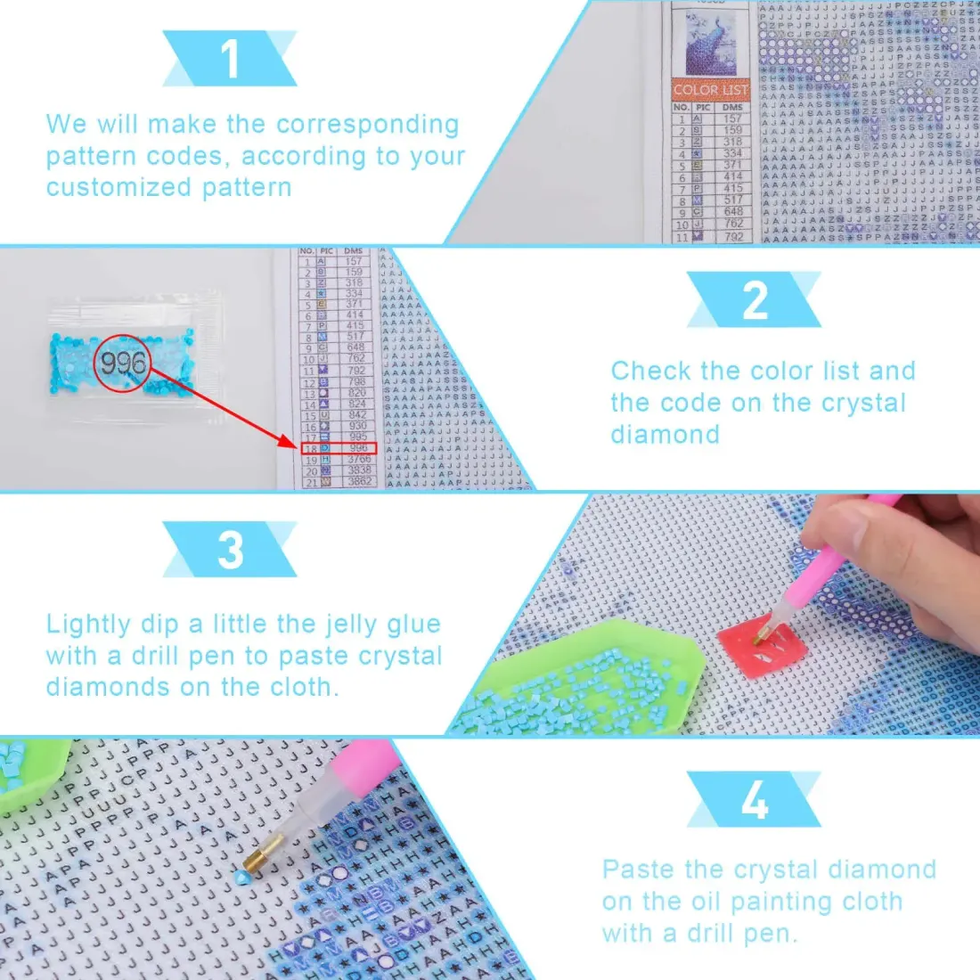 Custom Diamond Painting Kit From Your Photo, 16x20 Vertical DIY Craft Gift — photo 2