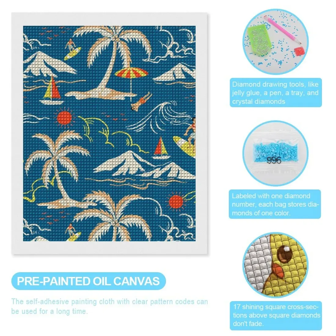 Custom Diamond Painting Kit From Your Photo, 16x20 Vertical DIY Craft Gift — photo 4