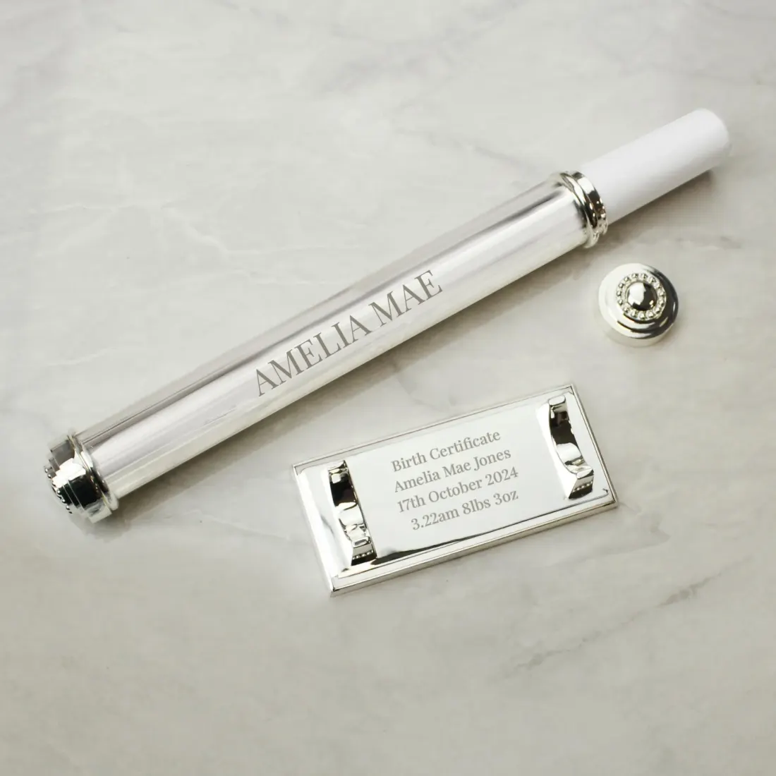 Personalised Silver Plated Certificate Holder, Custom Engraved Wedding Keepsake Case