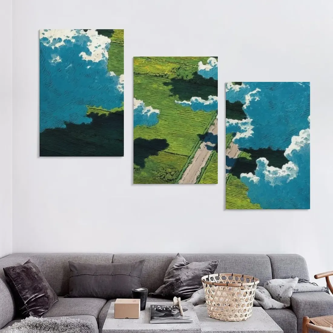 Custom 3 Piece Canvas Wall Art with Your Photo, Three 16x24 Inch Panels
