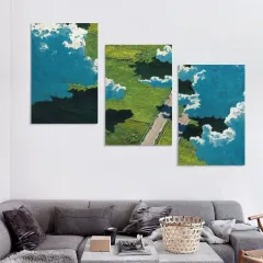 Custom 3 Piece Canvas Wall Art with Your Photo, Three 16x24 Inch Panels thumbnail 1