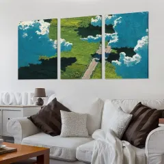 Custom 3 Piece Canvas Wall Art with Your Photo, Three 16x24 Inch Panels thumbnail 2