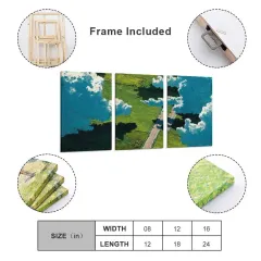 Custom 3 Piece Canvas Wall Art with Your Photo, Three 16x24 Inch Panels thumbnail 4
