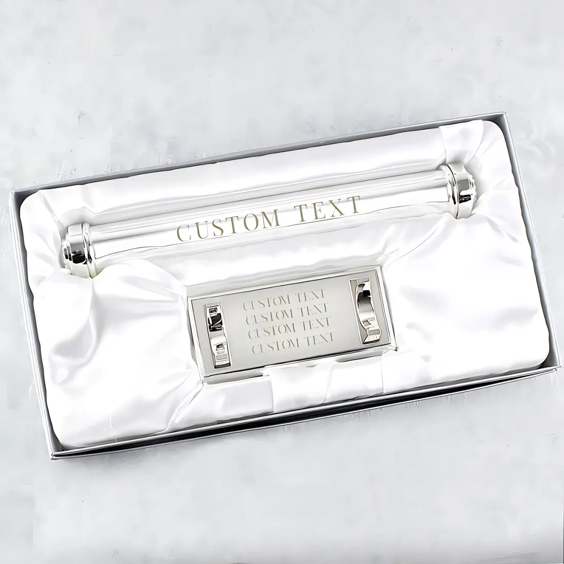 Personalised Silver Plated Certificate Holder, Custom Engraved Wedding Keepsake Case — photo 2