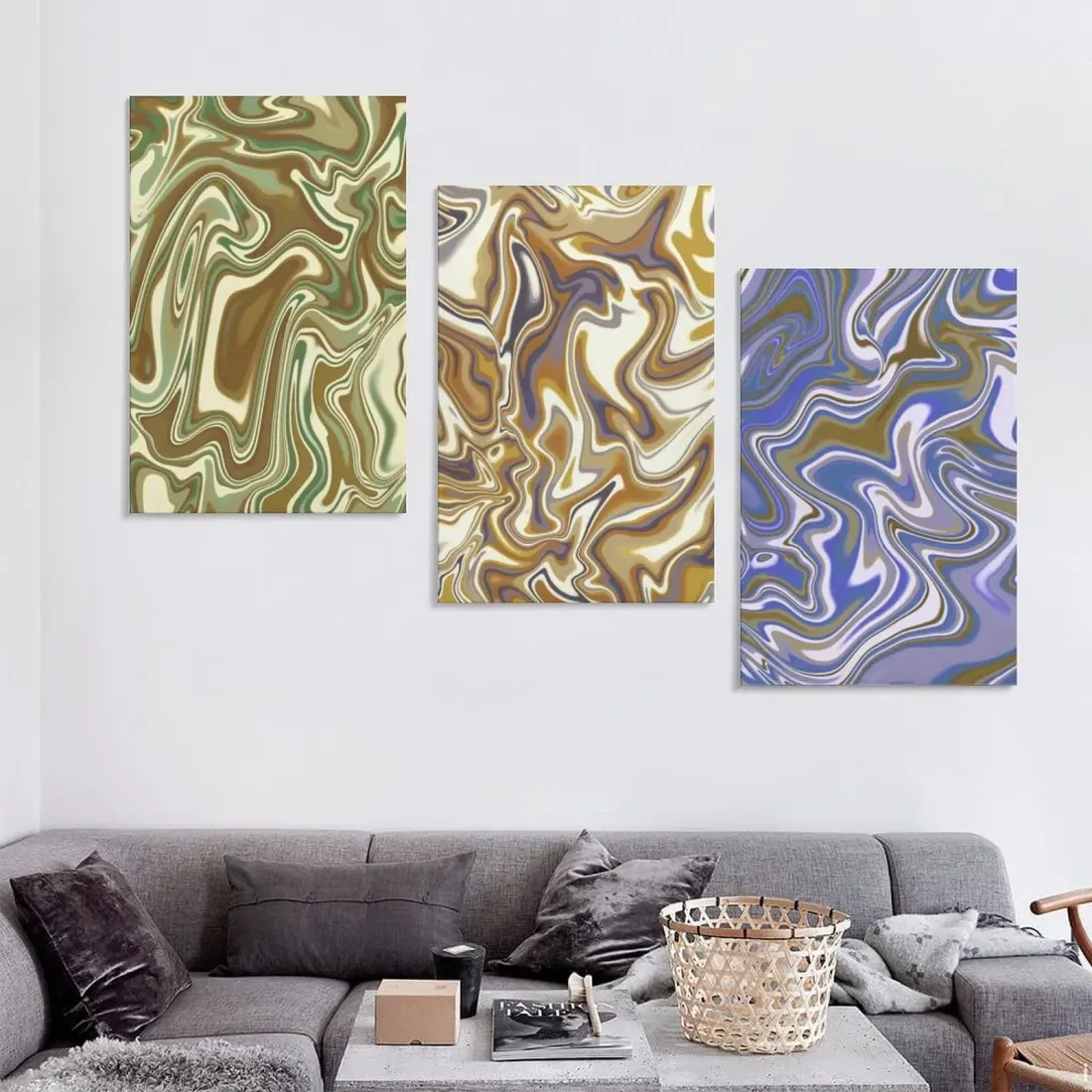 Custom 3 Piece Canvas Wall Art with Your Photo or Design, 12 x 18 Inch Panels