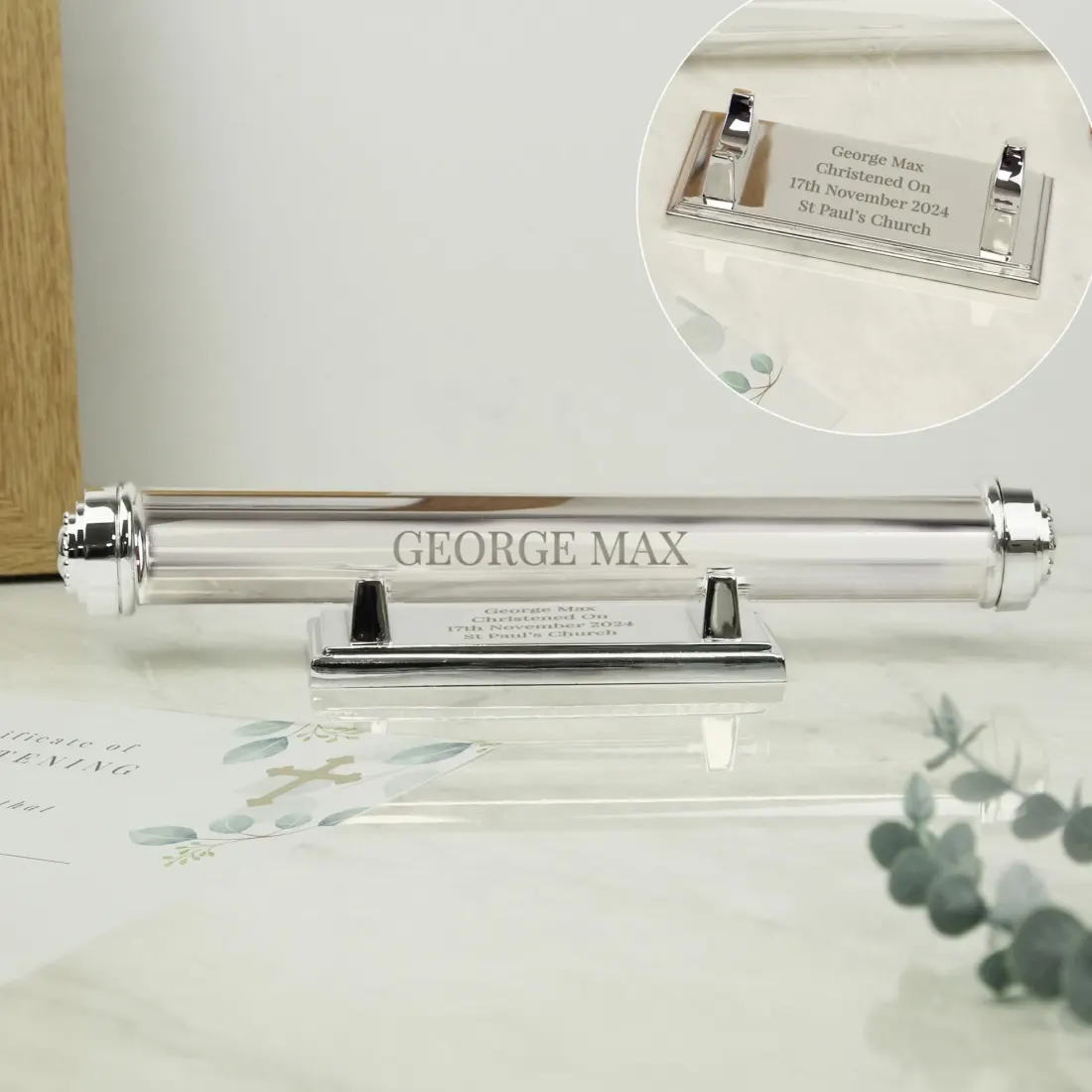 Personalised Silver Plated Certificate Holder, Custom Engraved Wedding Keepsake Case — photo 5