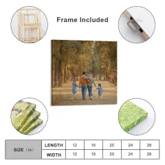 12x12 Custom Photo Canvas, Framed Square Wall Art, Personalized Family Gift thumbnail 4