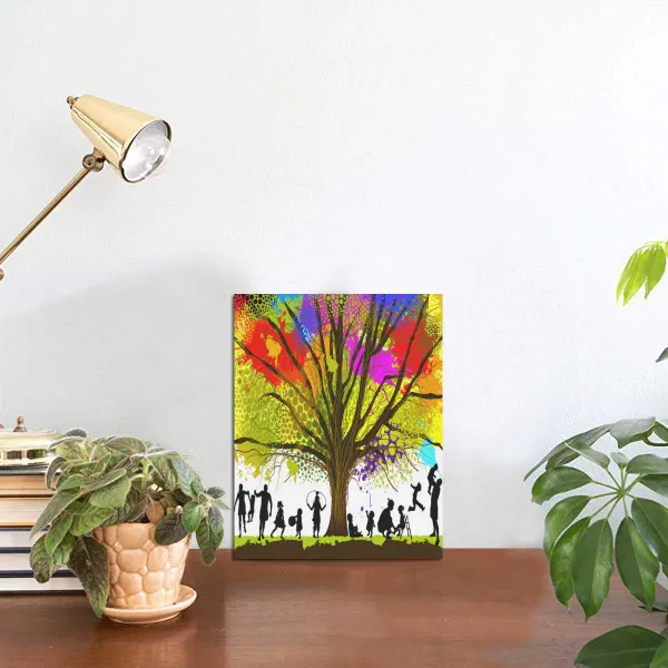 Custom Tabletop Photo Panel 6x8 with Stand, Personalized Family Photo Gift
