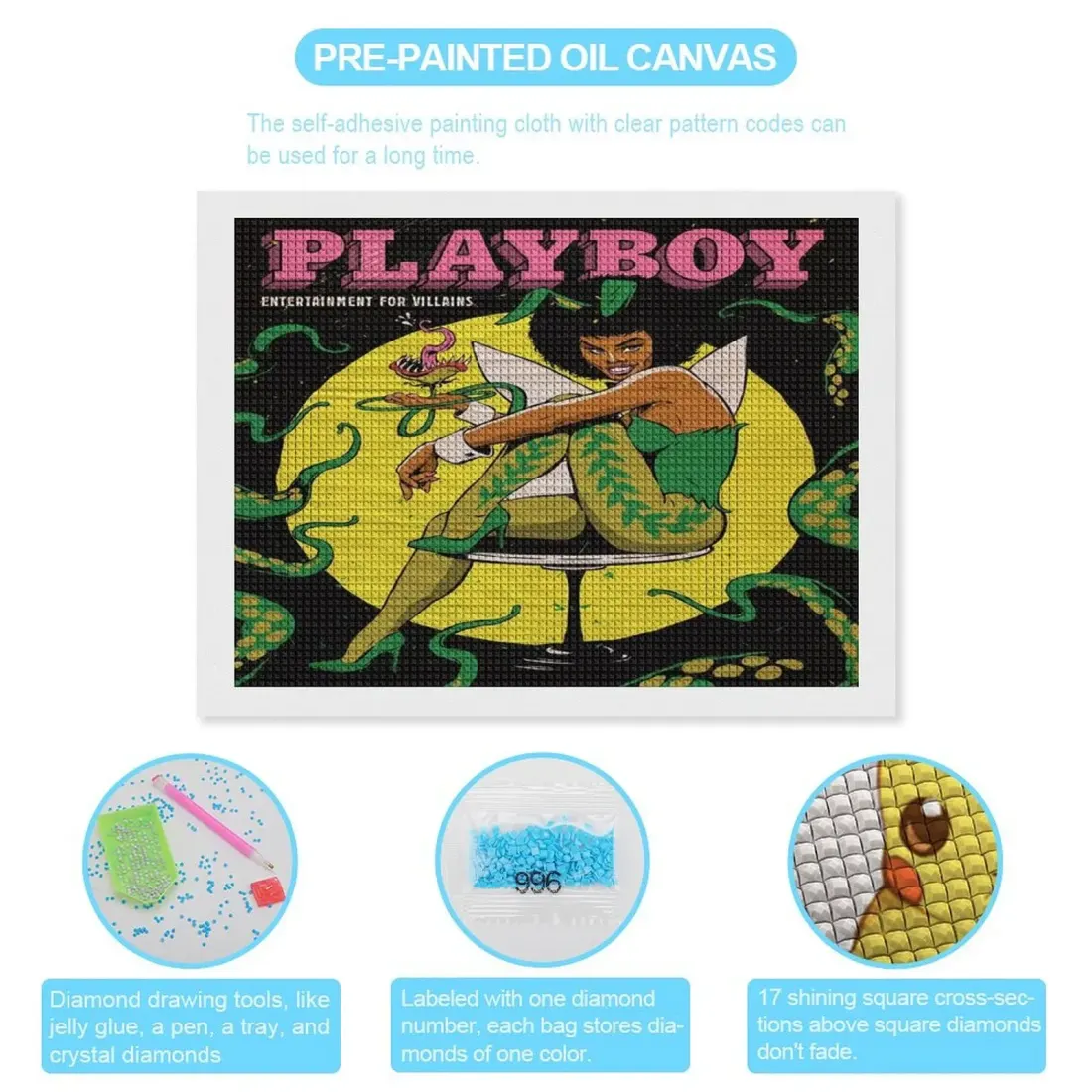 Custom Diamond Painting Kit From Your Photo, 16x12 Inch Horizontal Craft Gift — photo 5