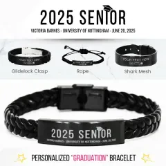 Personalized Class of 2025 Graduation Bracelet: Custom Laser Engraved Senior Jewelry, Unique Grad Gifts thumbnail 1