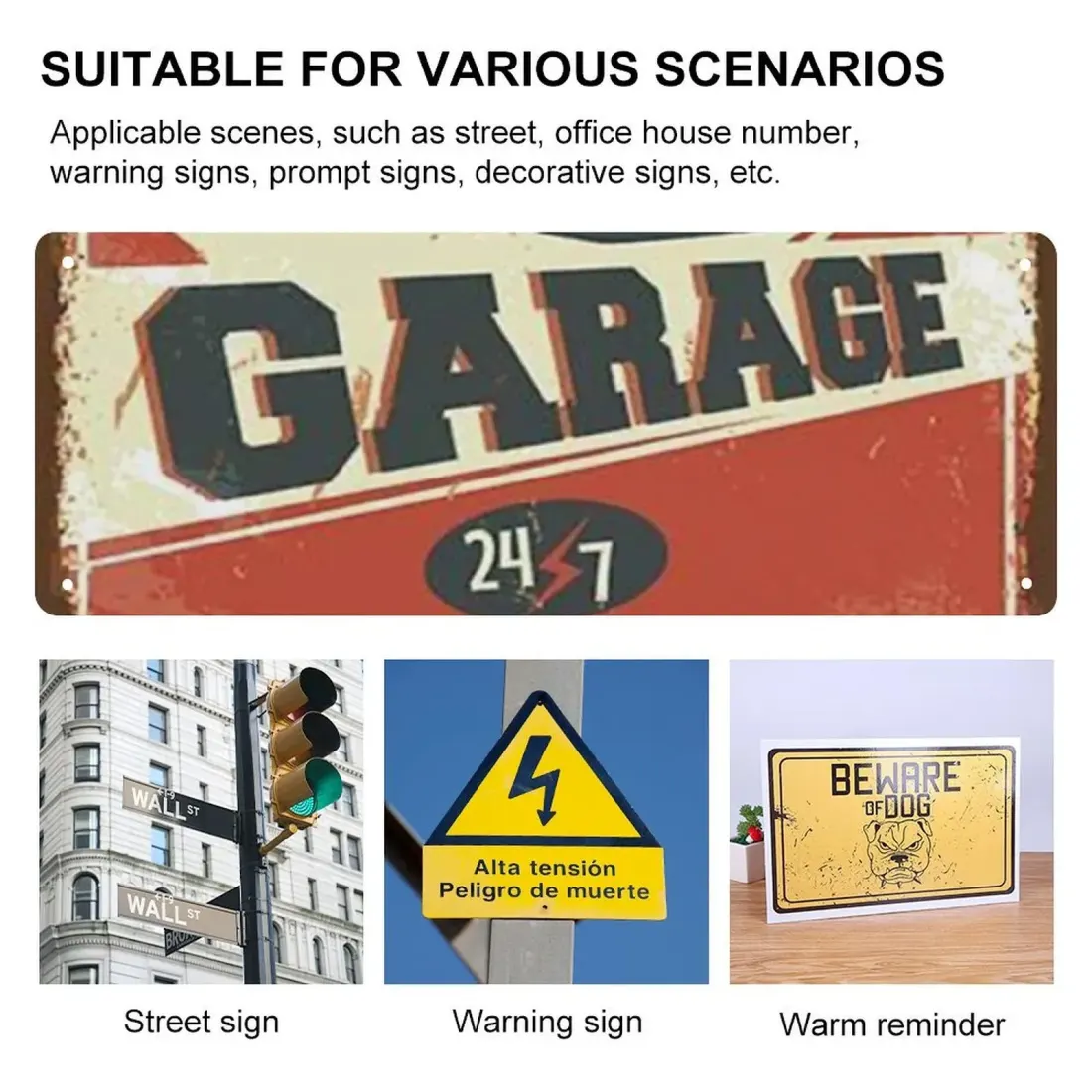 Custom Vintage Metal Sign 16x6 with Your Own Design for Garage or Man Cave — photo 4